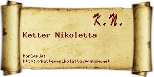 Ketter Nikoletta névjegykártya
