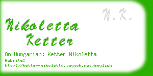 nikoletta ketter business card